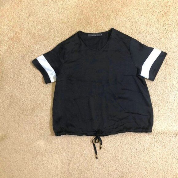 Bebe B&W Front Tie Shirt - Picture 6 of 7